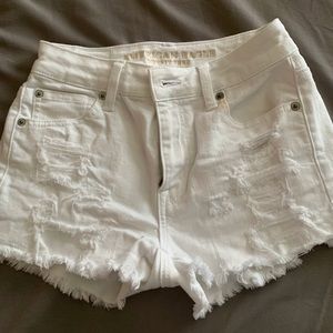 American Eagle white jean shorts